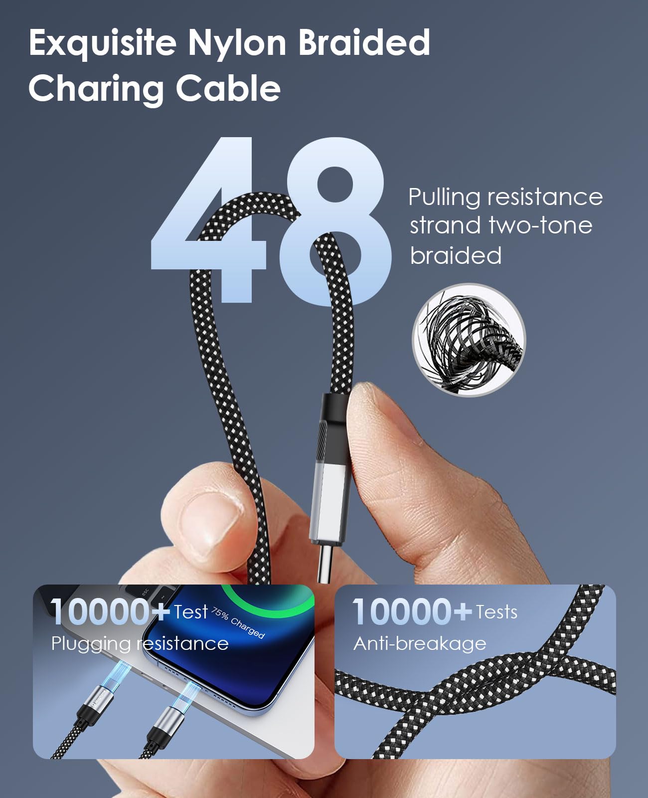 Magtame 5ft Magnetic USB C to USB C Cable - 60W Fast Charging (3A) | Nylon Braided Type C Charger for iPhone 15 Pro Max/Plus, Samsung Galaxy S23/S22, iPad & MacBook | Original Patent Design | Perfect for Travel, Office & Home Charging