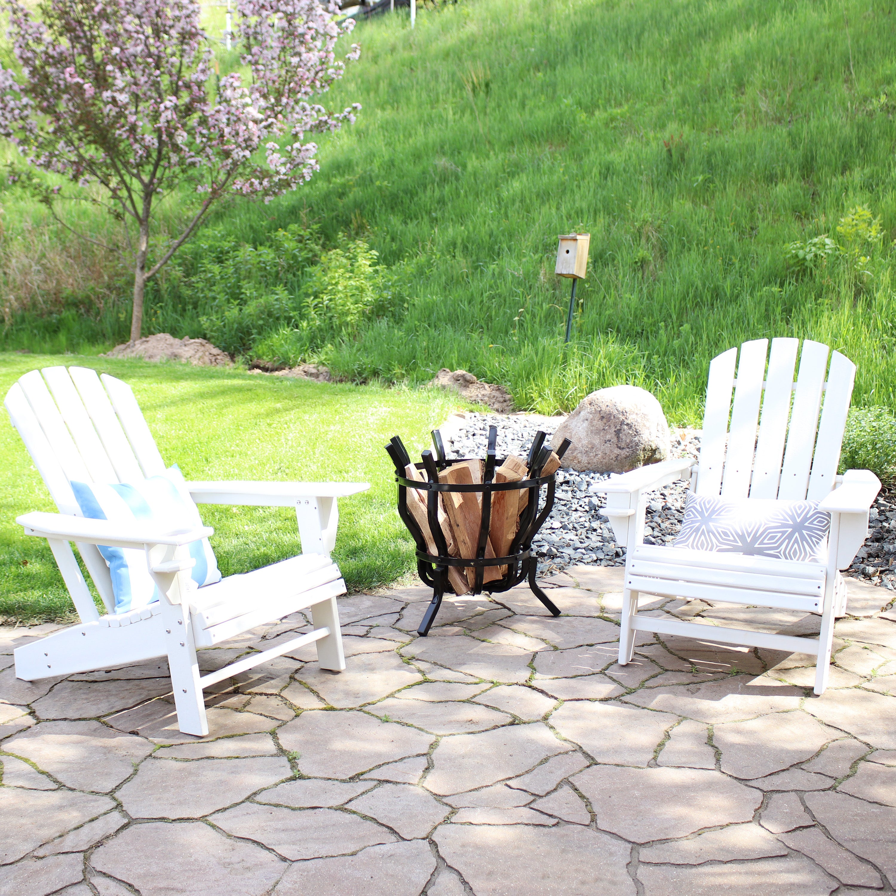 Durable All-Weather Lake Style Adirondack Chair with Cup Holder - Perfect for Outdoor Patio, Garden, Beach & Poolside Relaxation