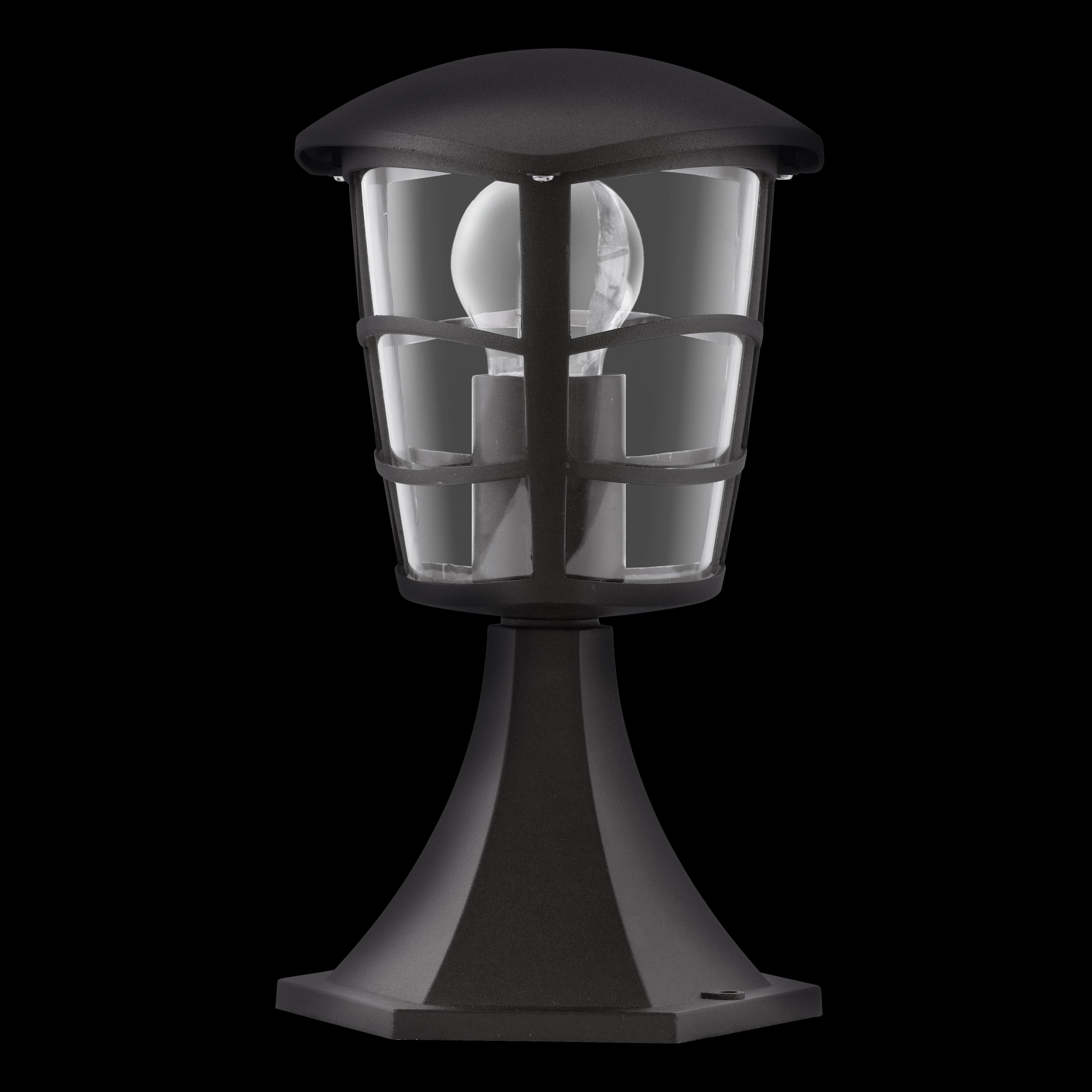 Eglo Aloria IP44 Black Pedestal Light - Outdoor Wall Mounted Lighting Fixture for Porch, Garden & Patio - Weatherproof & Durable Design