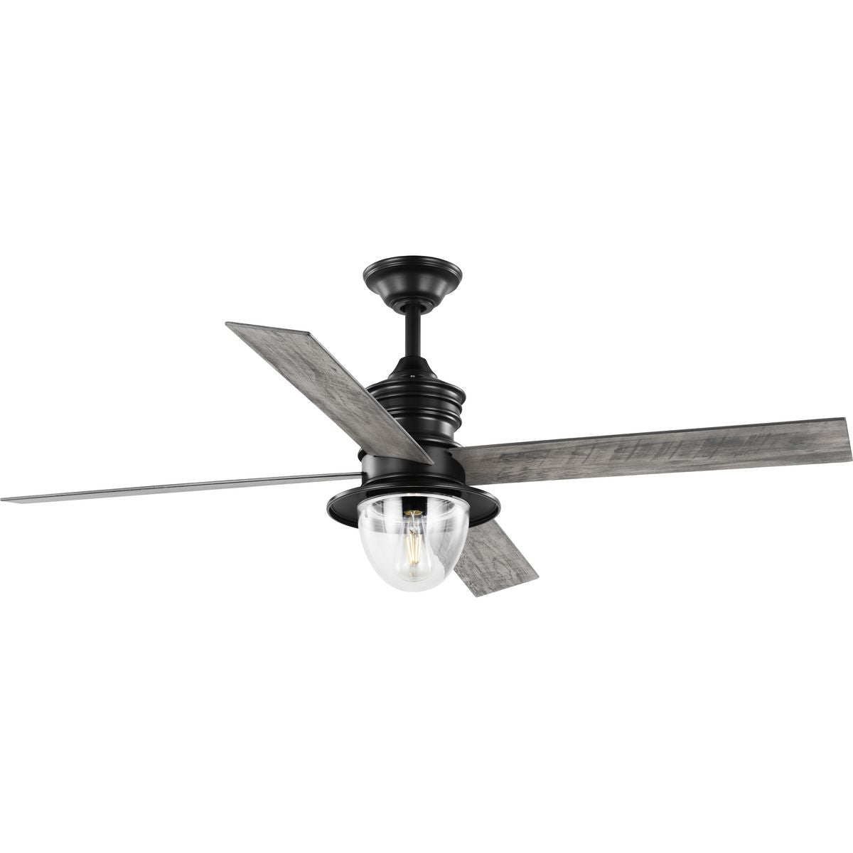 Gillen 56 Inch 4 Blade LED Ceiling Fan with Light Kit & Clear Glass Shade - Indoor/Outdoor Use for Living Room, Bedroom, Patio, and Porch