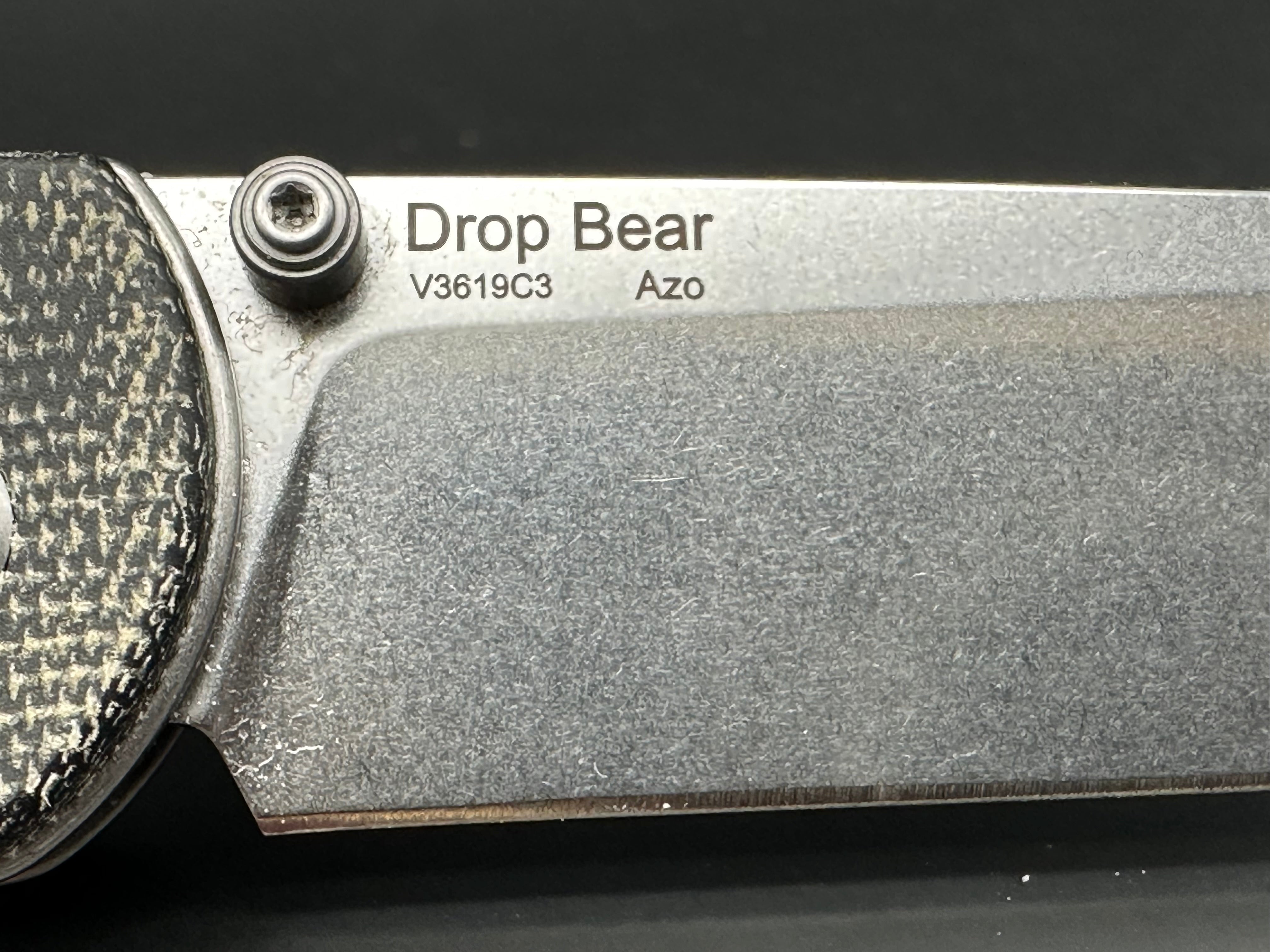 Kizer Drop Bear Folding Knife - Black Micarta Handle, Clutch Lock EDC Pocket Knife for Outdoor Camping, Hiking & Everyday Carry