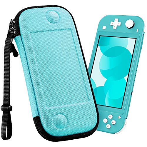 Fintie Slim Protective Case for Nintendo Switch Lite 2019 - Shockproof Hard Shell Travel Carrying Case with 8 Game Cartridge Slots & Adjustable Hand Strap - Turquoise - Perfect for Gaming On-The-Go, Travel Protection & Daily Storage