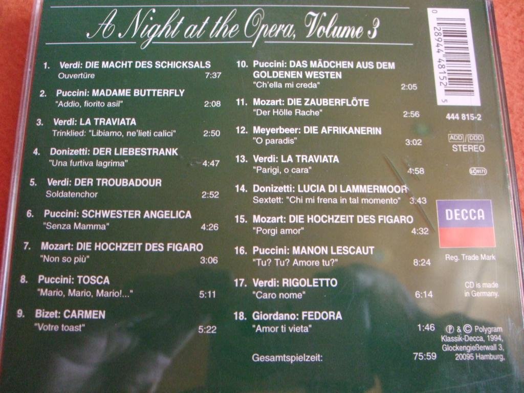 A Night at the Opera 3 - Classic Opera Music Collection [Audio CD] - Perfect for Relaxation, Dinner Parties & Cultural Enrichment