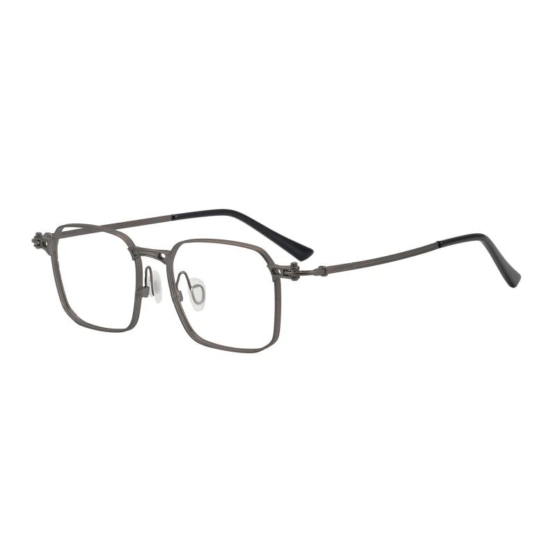 Black Unisex Full Rim Big Square Titanium Eyeglasses 45892 - Stylish & Durable for Work, Reading & Everyday Wear