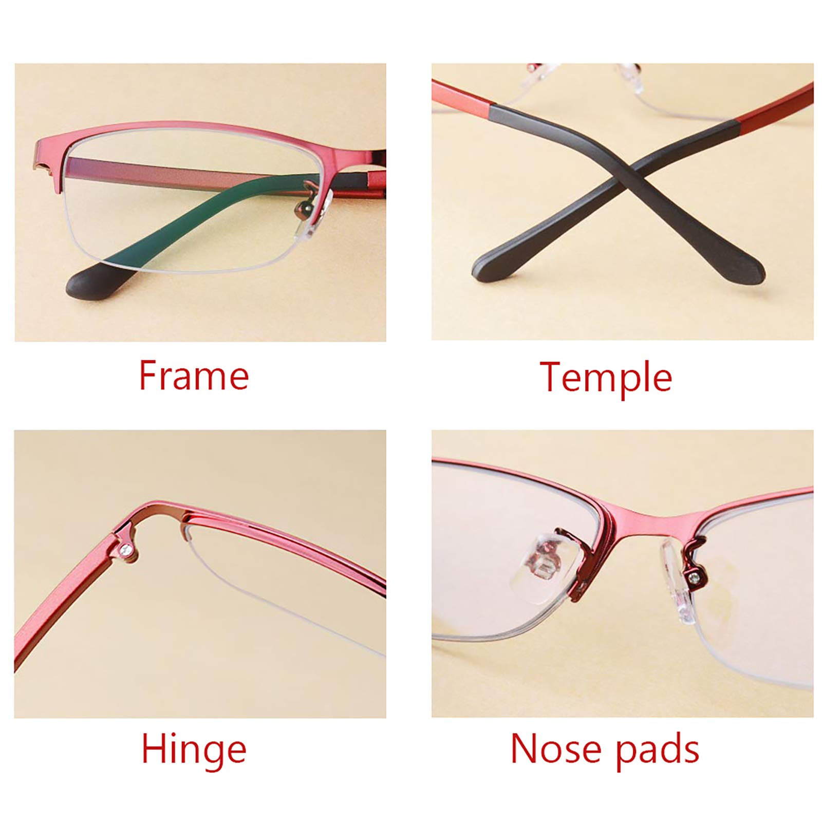 Blue Light Blocking Reading Glasses with Anti Glare & UV Protection - Comfortable Half Frame Design for Computer Use, Office Work, and Screen Time (+2 Strength)