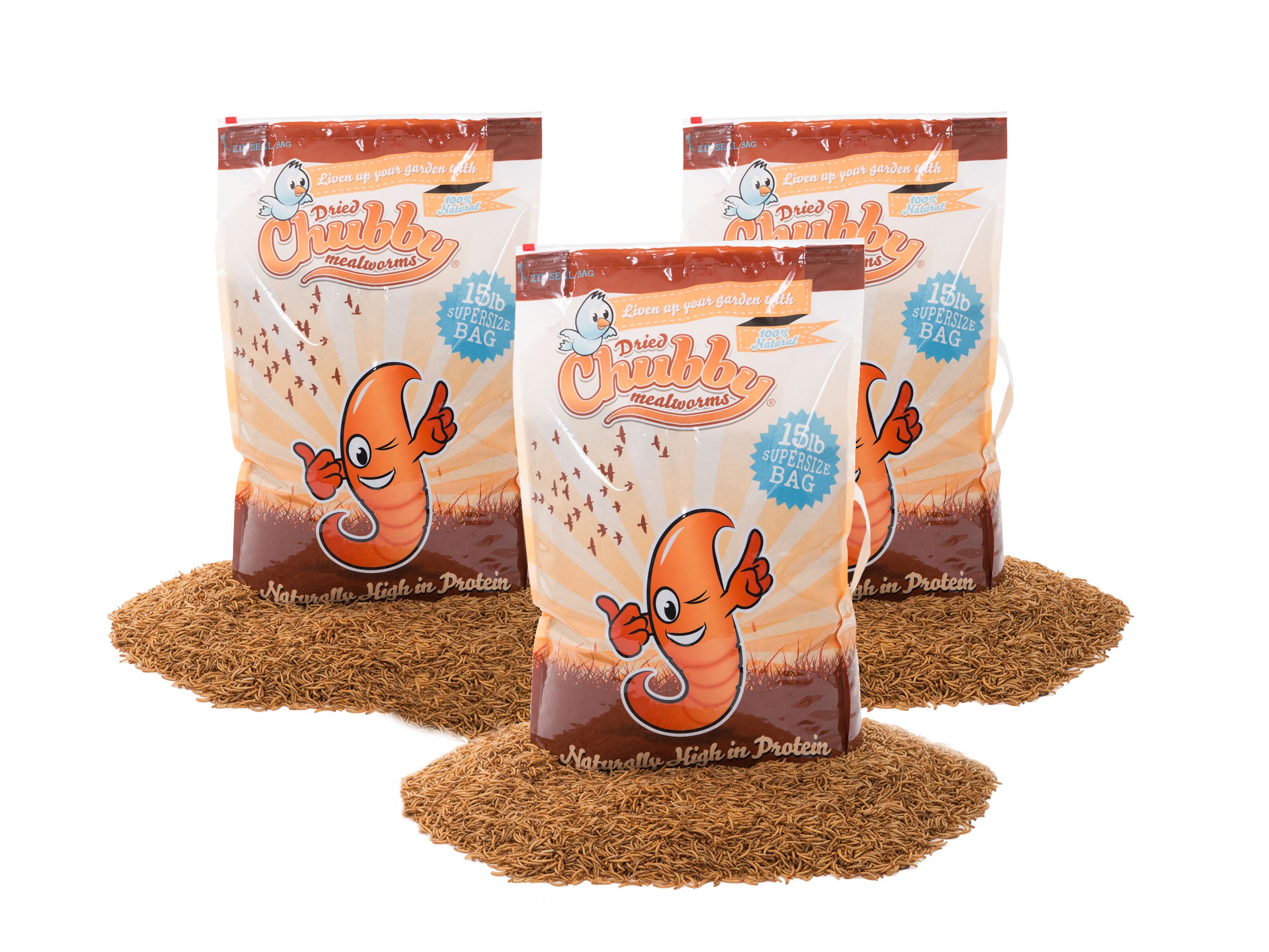 45Lbs Bulk Dried Mealworms for Birds, Chickens, Reptiles - High Protein Pet Food & Wild Bird Feed - Perfect for Backyard Chickens, Fishing Bait, and Wildlife Attraction