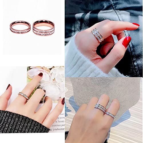 2 Pack Magnetic Therapy Rings for Weight Loss - Stainless Steel Adjustable Rings for Men & Women (Gold, Size 8/18mm) - Acupressure Jewelry for Pain Relief & Wellness