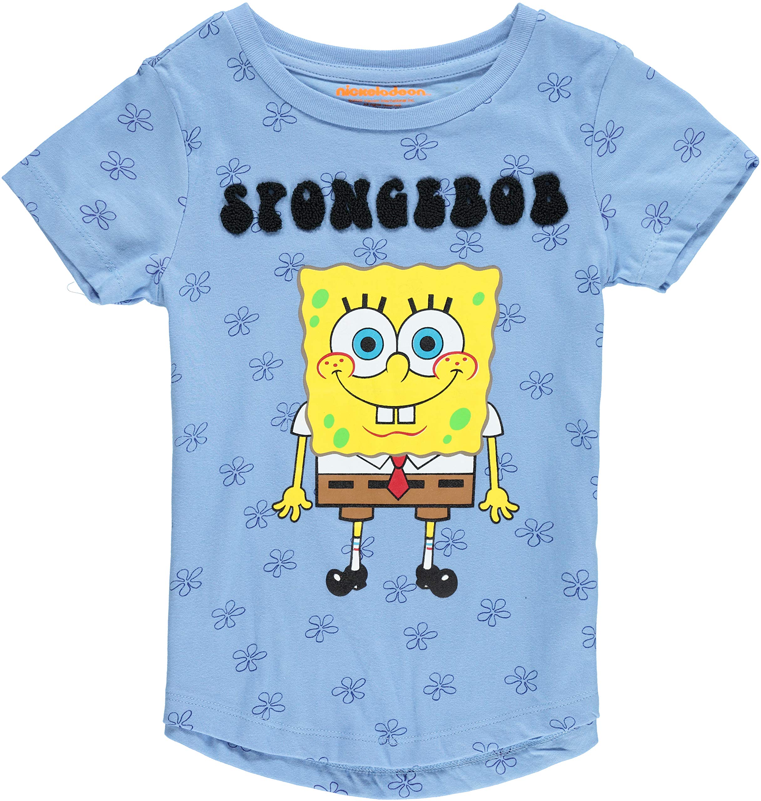 SpongeBob SquarePants Girls T-Shirt | Spongebob & Patrick Graphic Tee | Front & Back Print | Sizes 4-16 | Cute Cartoon Outfit for School, Playdates & Birthday Parties