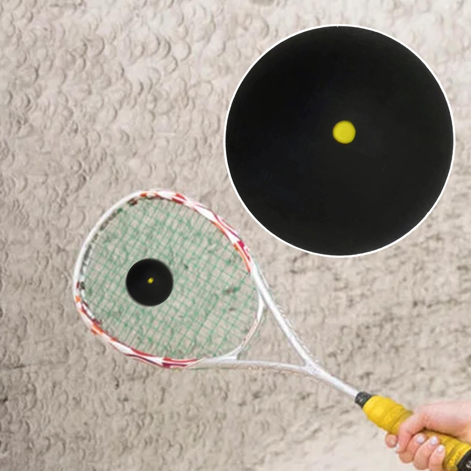 Premium Rubber Squash Balls - Professional Portable Squash Equipment & Racket Balls | Soft Rubber Racquetball Balls with Single Yellow Dot for Easy Control & Stable Bounce | Ideal for Training, Tournaments & Recreational Play for All Skill Levels