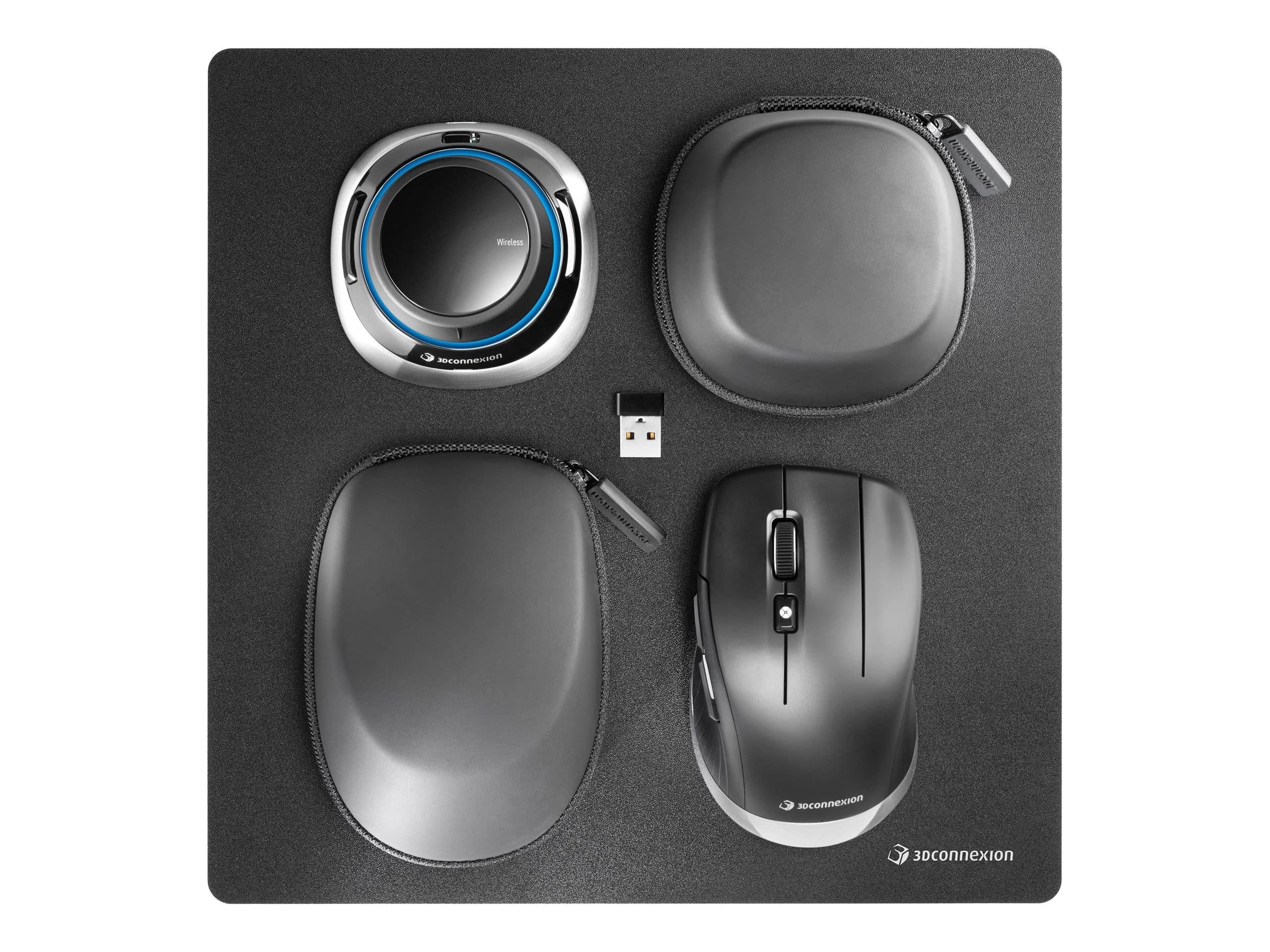 3Dconnexion SpaceMouse Wireless Kit 2 - Wireless 3D Mouse & CadMouse Compact for CAD Design | Includes Universal Receiver, Mouse Pad & USB Cable | Perfect for AutoCAD, SolidWorks & 3D Modeling Professionals