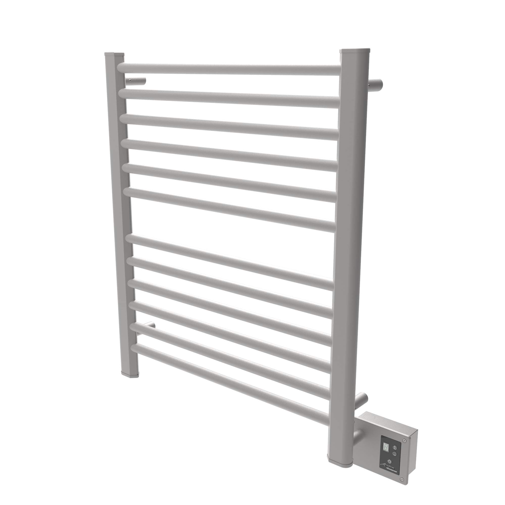 Amba Sirio S2933B 12-Bar Hardwired Towel Warmer in Brushed Nickel - Bathroom Luxury Heated Towel Rack for Spa, Hotel & Home Use