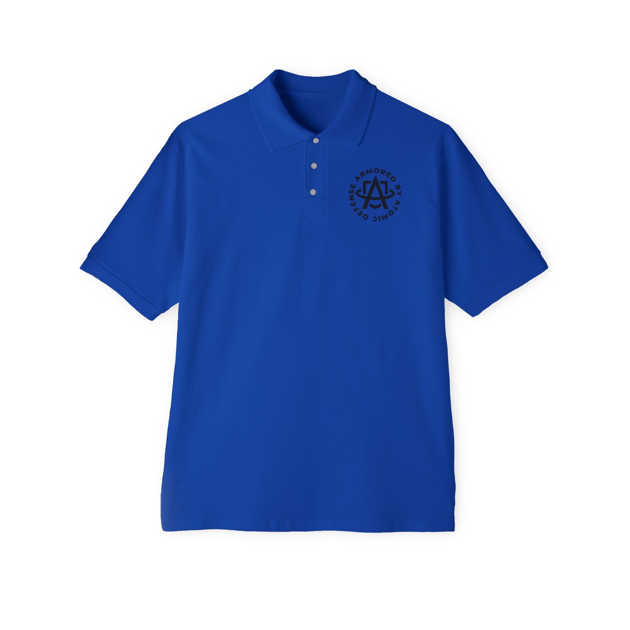 Atomic Defense Men's Performance Piqué Polo Shirt - Moisture Wicking, Breathable & Comfortable for Golf, Tennis & Casual Wear