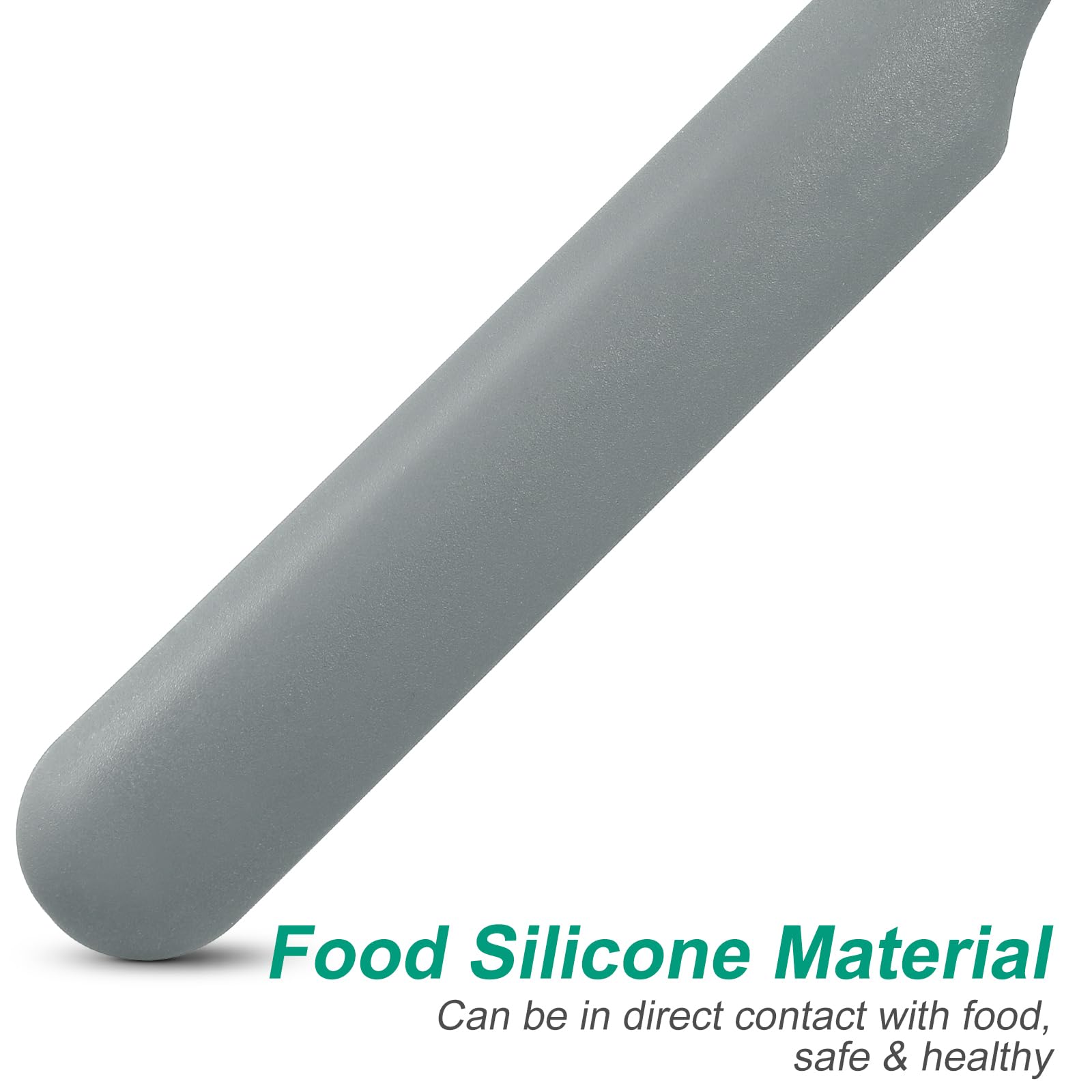 Kichvoe Silicone Baking Spatula - Flexible Non-Stick Mixing Scraper for Sourdough Starter, Cake, Butter & Cream - Grey Kitchen Tool (Perfect for Baking, Cooking & Mixing in Jars)