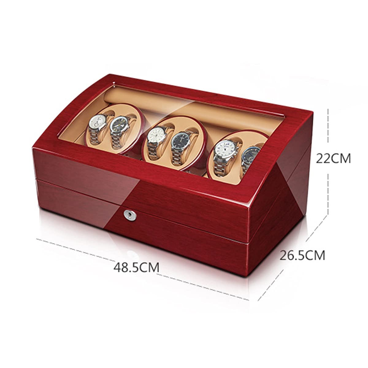 Automatic Watch Winder Box with Silent Mabuchi Motor - Wooden Display Case with Flexible Watch Pillows for Men & Women - Luxury Watch Storage for Home, Office & Travel