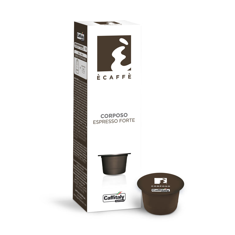 Caffitaly ecaffe Corposo Espresso Capsules - 10 Count Pack - Rich & Bold Coffee Pods for Caffitaly Machines - Perfect for Home & Office Brewing