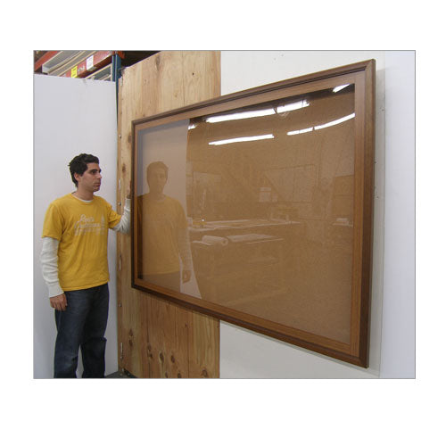 24x48 Inch SwingFrame Designer Wood Framed Cork Board - Large Bulletin Board with 6 Inch Deep Shadow Box Display Case for Office, Home Decor & Artwork Display