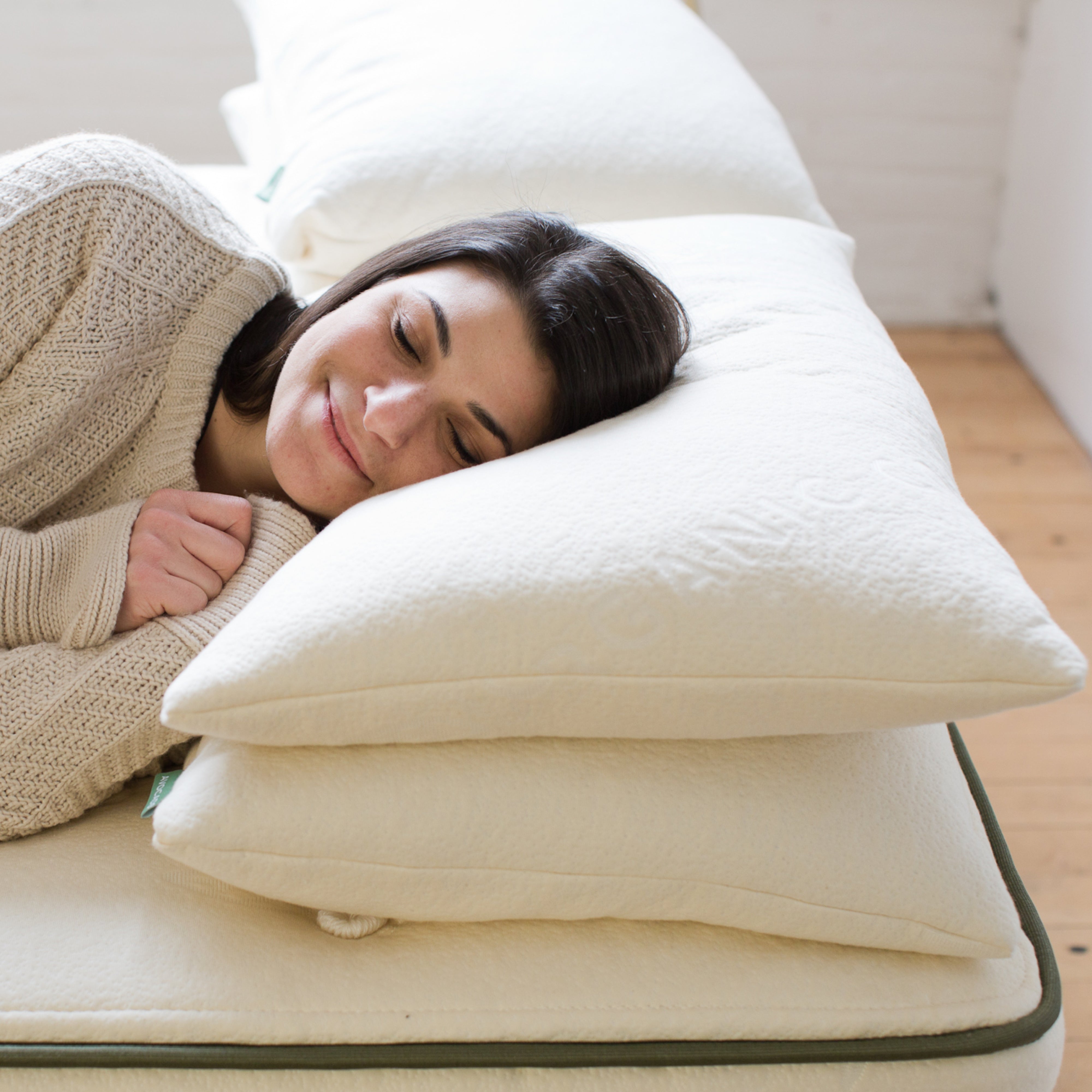 Organic Avocado Green Memory Foam Pillow for Neck Pain Relief - Eco-Friendly & Hypoallergenic - Perfect for Side, Back & Stomach Sleepers - Home & Travel Use
