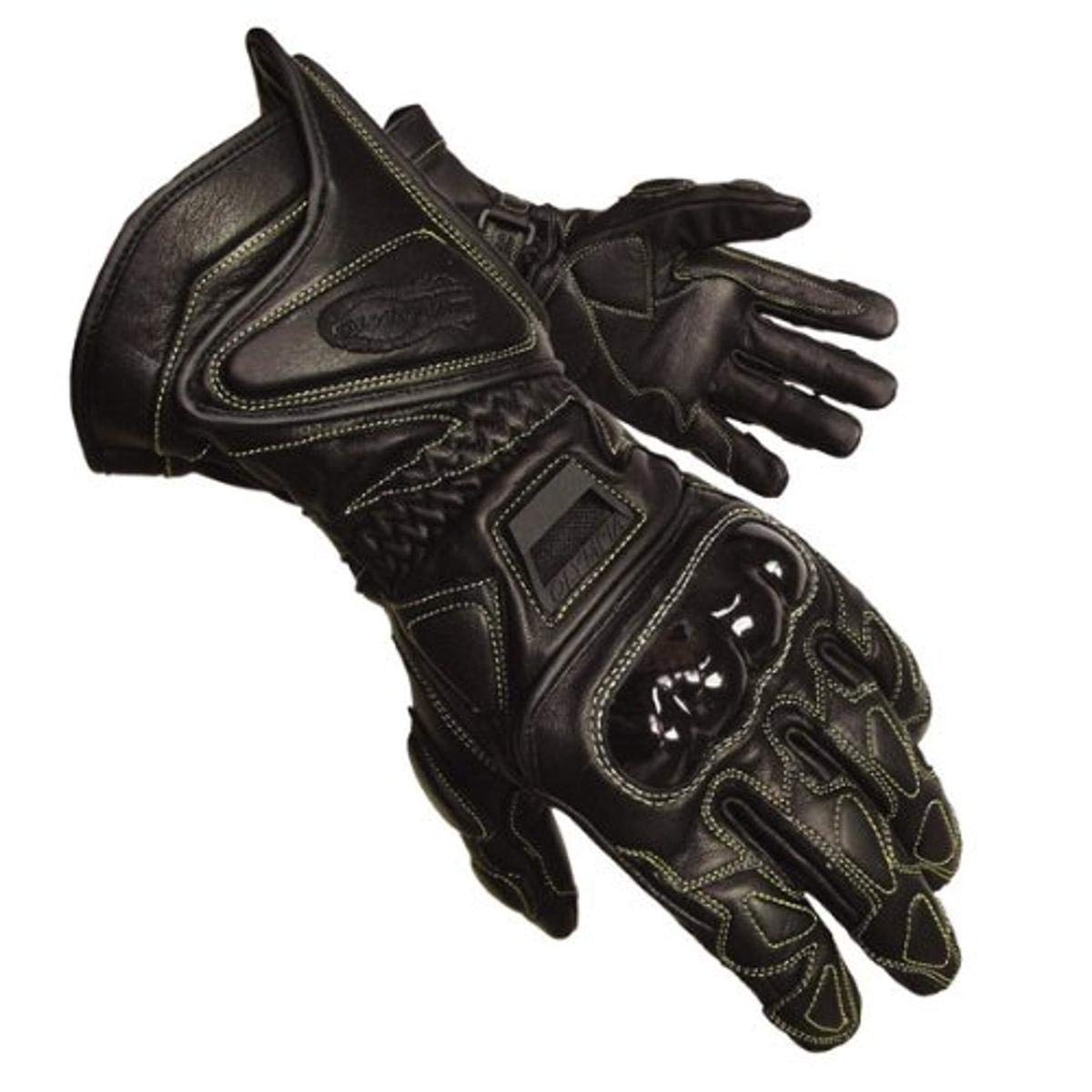Olympia 340 Vented Kevlar Motorcycle Gloves for Men & Women - Breathable Sport Riding Gloves (Black, Large) - Perfect for Summer Riding, Racing & Street Motorcycles