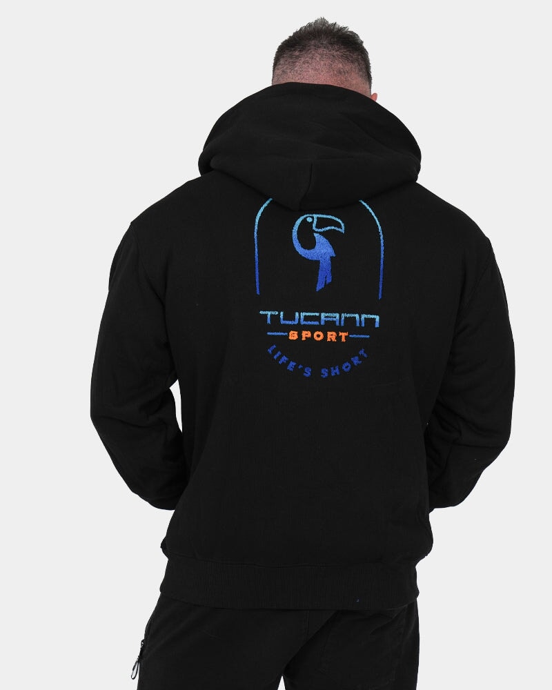 Luxe500 Zip-Up Hoodie for Men & Women - Premium Black Fleece Pullover for Casual Wear, Gym, and Outdoor Activities