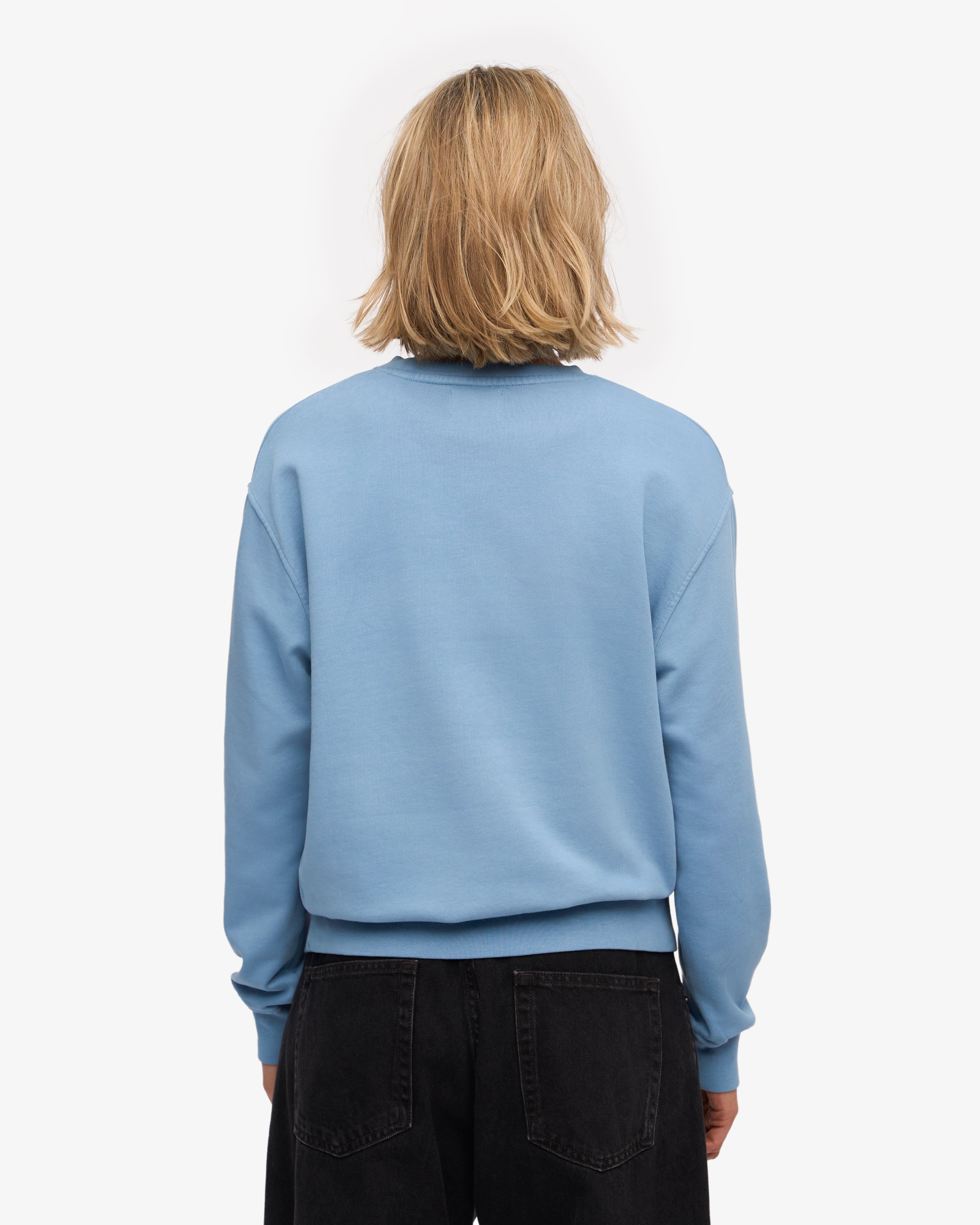 Women's Classic Organic Cotton Crew Neck T-Shirt - Seaside Blue - Casual Wear, Beach Outfit, Everyday Comfort