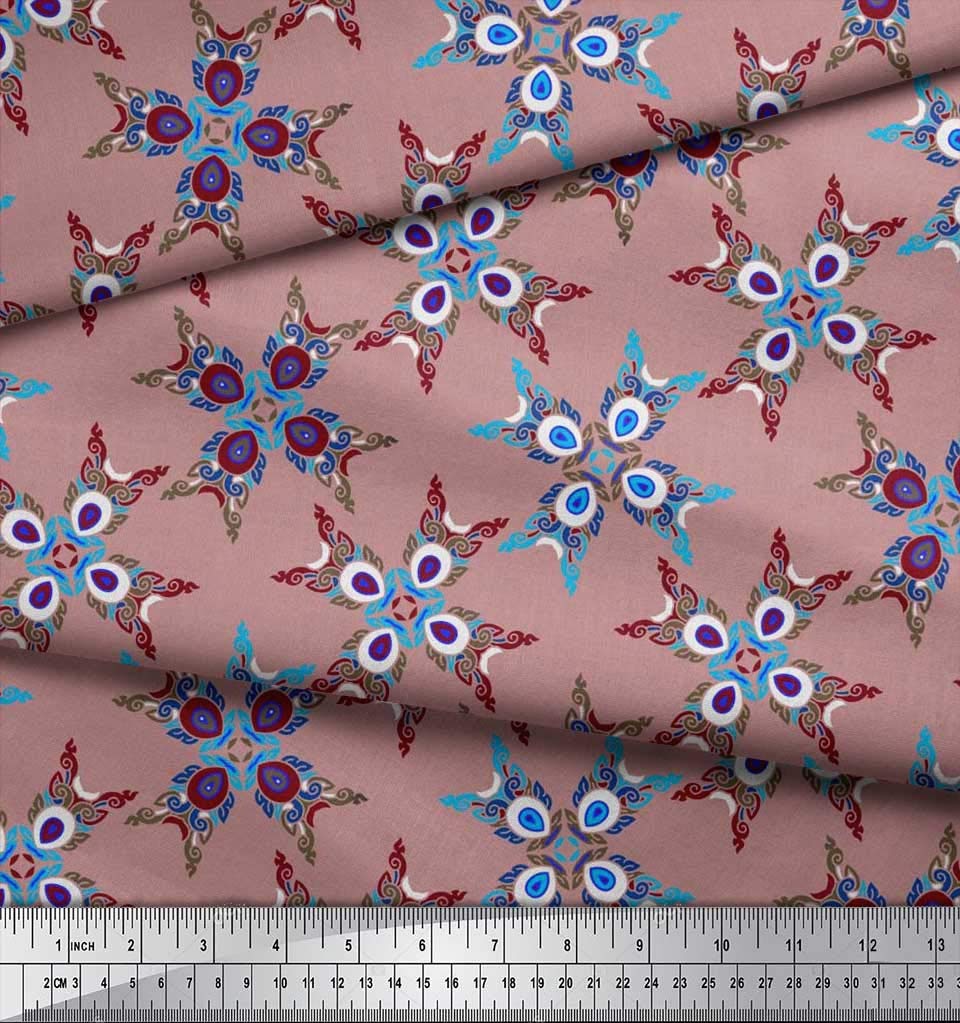 Soimoi Moss Georgette Brown Fabric by The Yard - 42 Inch Wide Moroccan Printed Fabric with Exotic Designs for Dresses, Curtains & Home Decor | Fashion & Interior Design Material