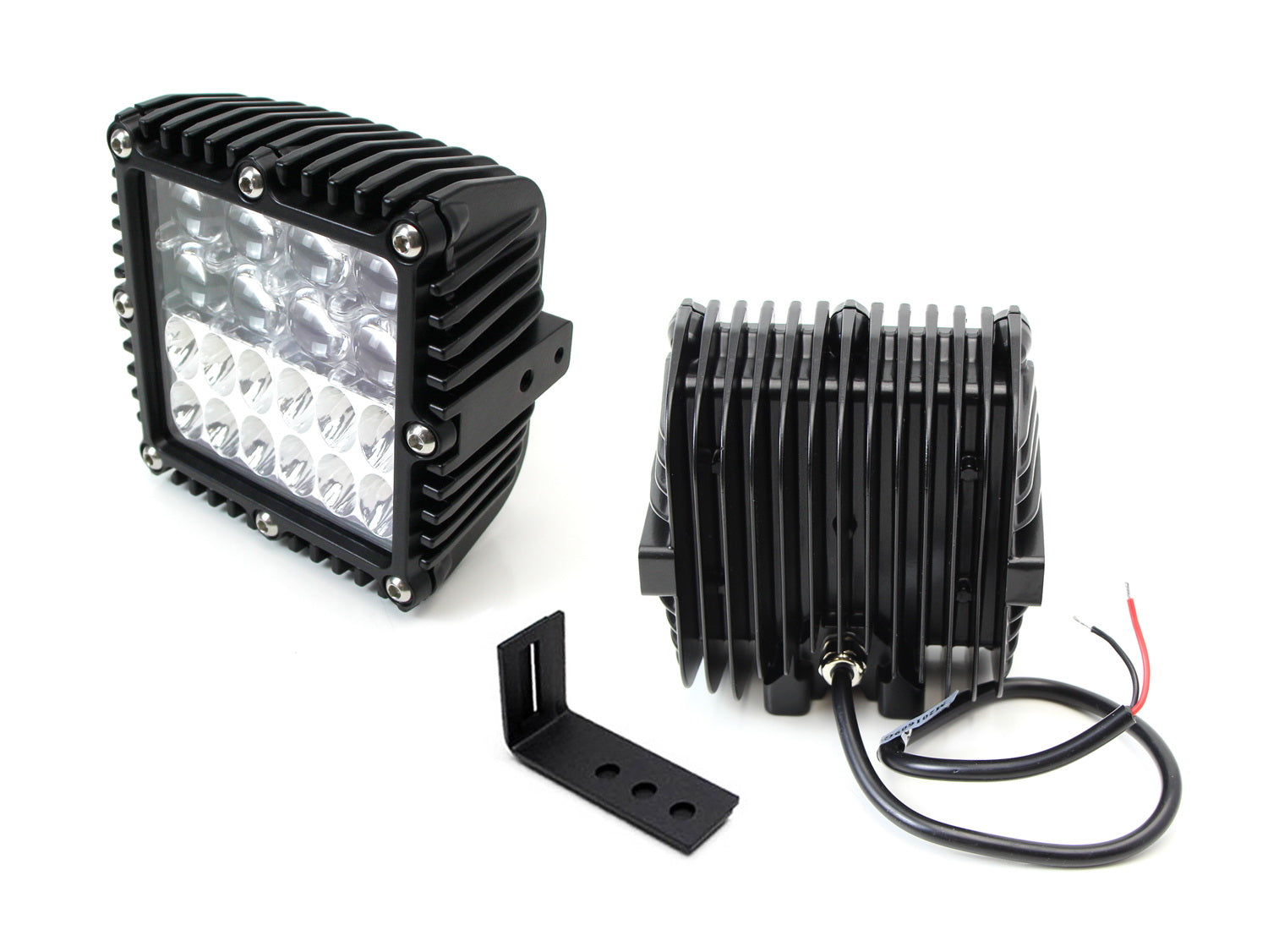 100W Hybrid Beam LED Pods with Fog Light Bracket & Wiring Kit - Compatible with 2011-2016 Ford F250 F350 Super Duty - Off-Road, Fog Lights, Night Driving, Work Trucks