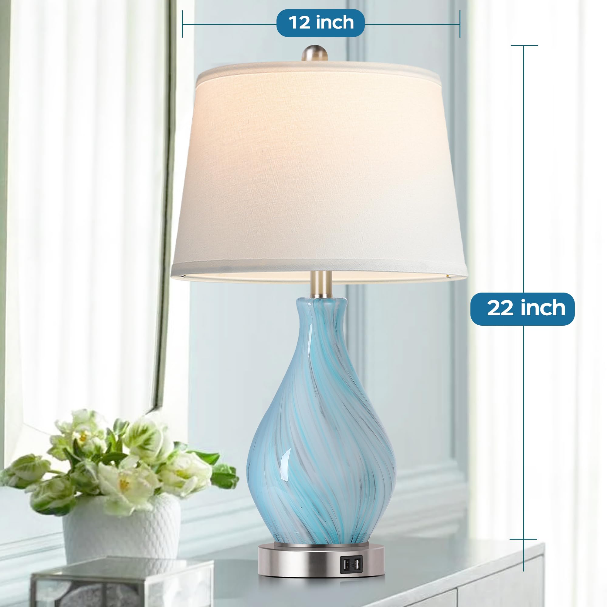 Modern Touch Control Accent Table Lamp Set of 2 - 22