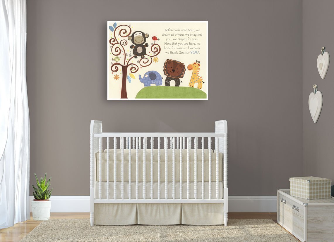 Noah's Ark Nursery Wall Art Print - Baby Room Decor & Kids Room Decor - Before You Were Born - Perfect for Nursery, Baby Shower Gifts & Children's Bedroom Decoration