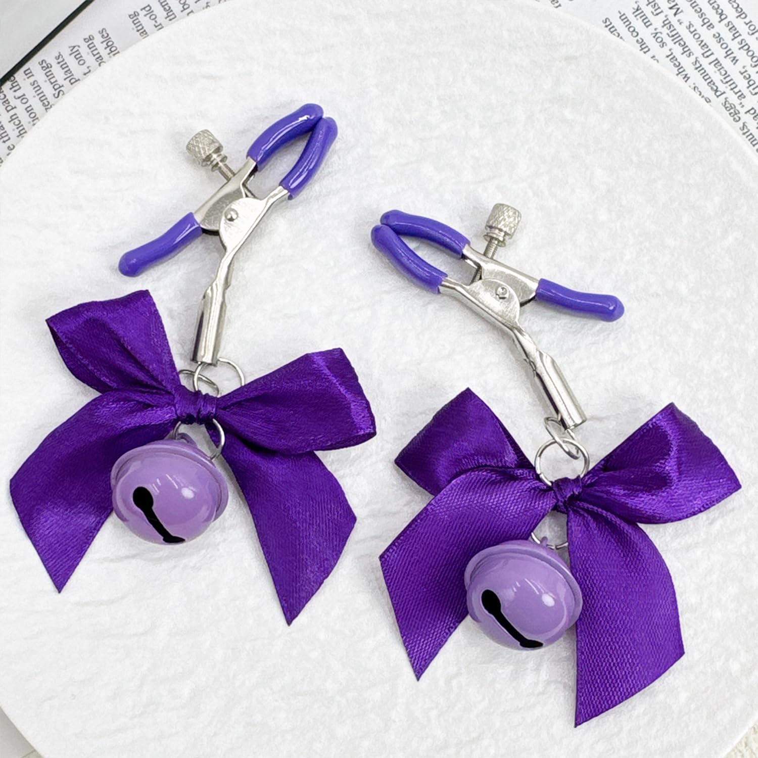 Adjustable Pressure Body Clamps - Stainless Steel Non-Piercing Body Jewelry with Bowknot & Bells - Faux Body Jewelry for Belly Chains, Waist Beads & Festival Accessories