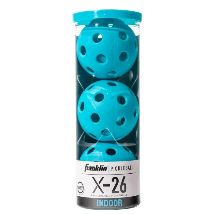 Franklin X 26 Indoor Pickleballs - 3 Pack Official Tournament Balls for Recreational & Competitive Play - Perfect for Gym, Club & Home Court Practice