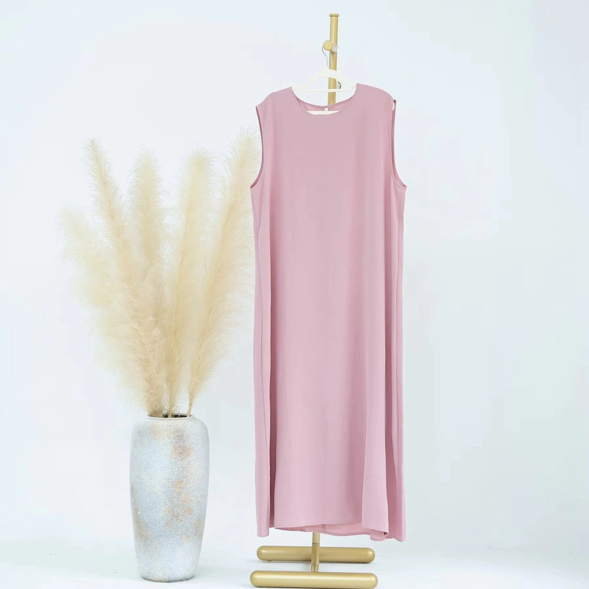11 Color Options Muslim Women's Wrinkle-Free Underdress - Sleeveless Inner Slip for Modest Dressing | Perfect Under Abaya, Maxi Dress & Prayer Outfits