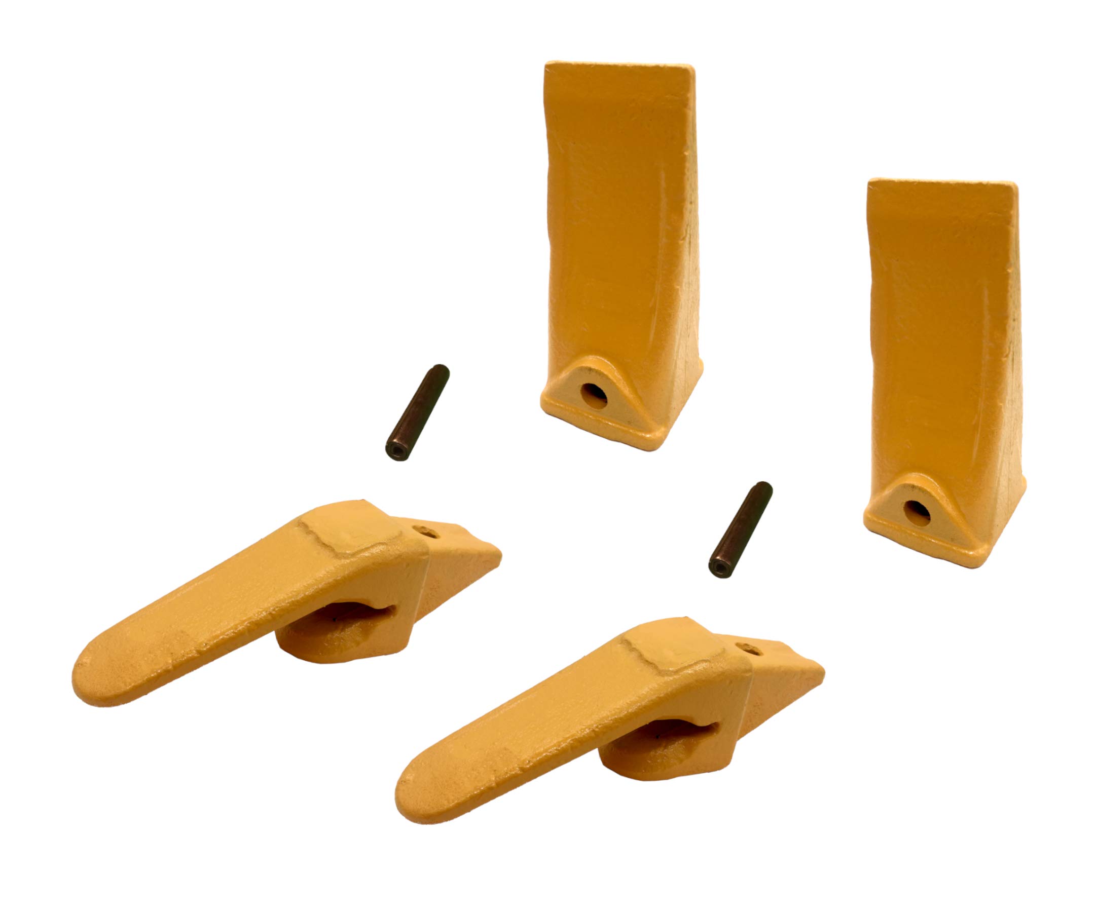Mini Excavator Weld-on Bucket Adapters, Teeth & Pins Combo Set - Compatible with CAT VRS-50 (Model 238-3204 5/8