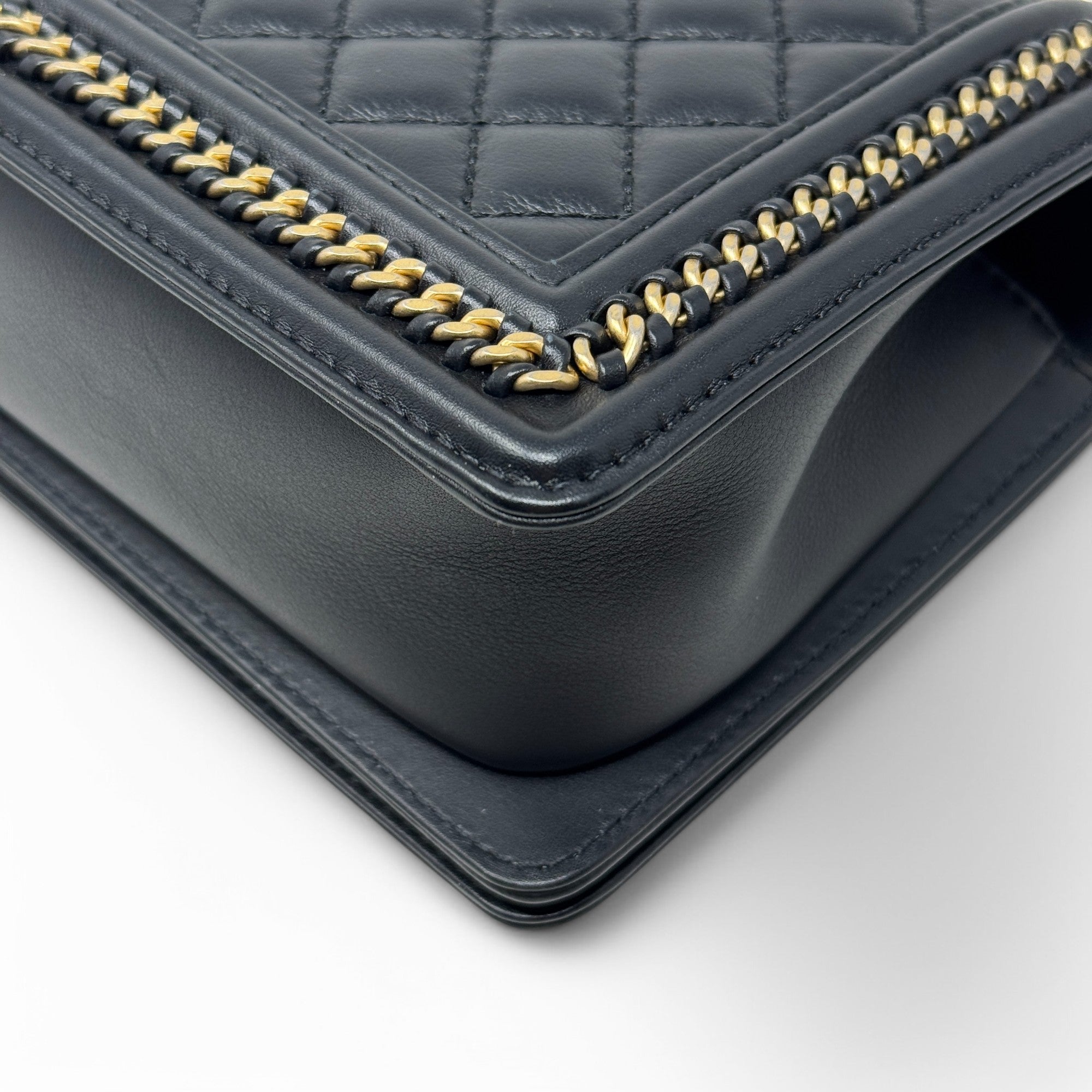 Chanel Black Medium Boy Top Handle Bag - Luxury Designer Handbag for Women | Perfect for Evening Parties, Date Nights & Special Occasions