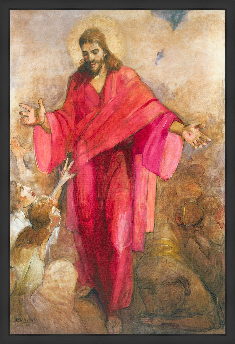 Large Christ in Red Robe Wall Art - Religious Home Decor for Living Room, Bedroom & Church