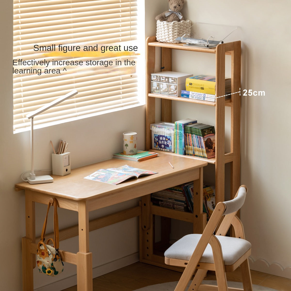 Solid Wood Kids Bookshelf - Oak & Beech Toy Storage Organizer for Bedroom, Playroom & Nursery - Durable & Stylish Children's Furniture