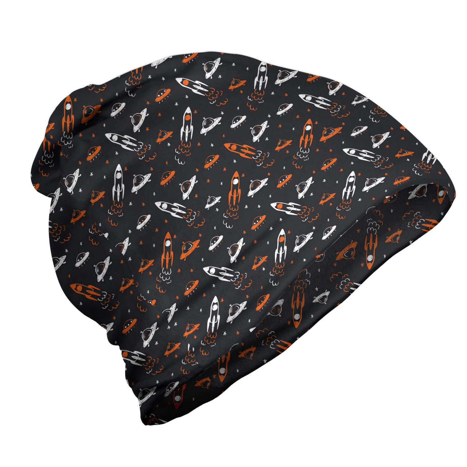 Ambesonne Unisex Winter Beanie Hat - Space Galaxy Cosmos Design for Men & Women - Warm Knitted Skull Cap for Hiking, Camping, Outdoor Activities & Cold Weather Fashion