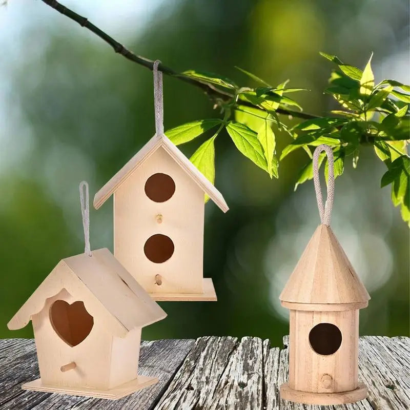 Handmade Wooden Mini Bird Cage - Outdoor Hanging Birdhouse for Garden, Yard & Patio - Perfect for Attracting Wild Birds & Decorating Outdoor Spaces