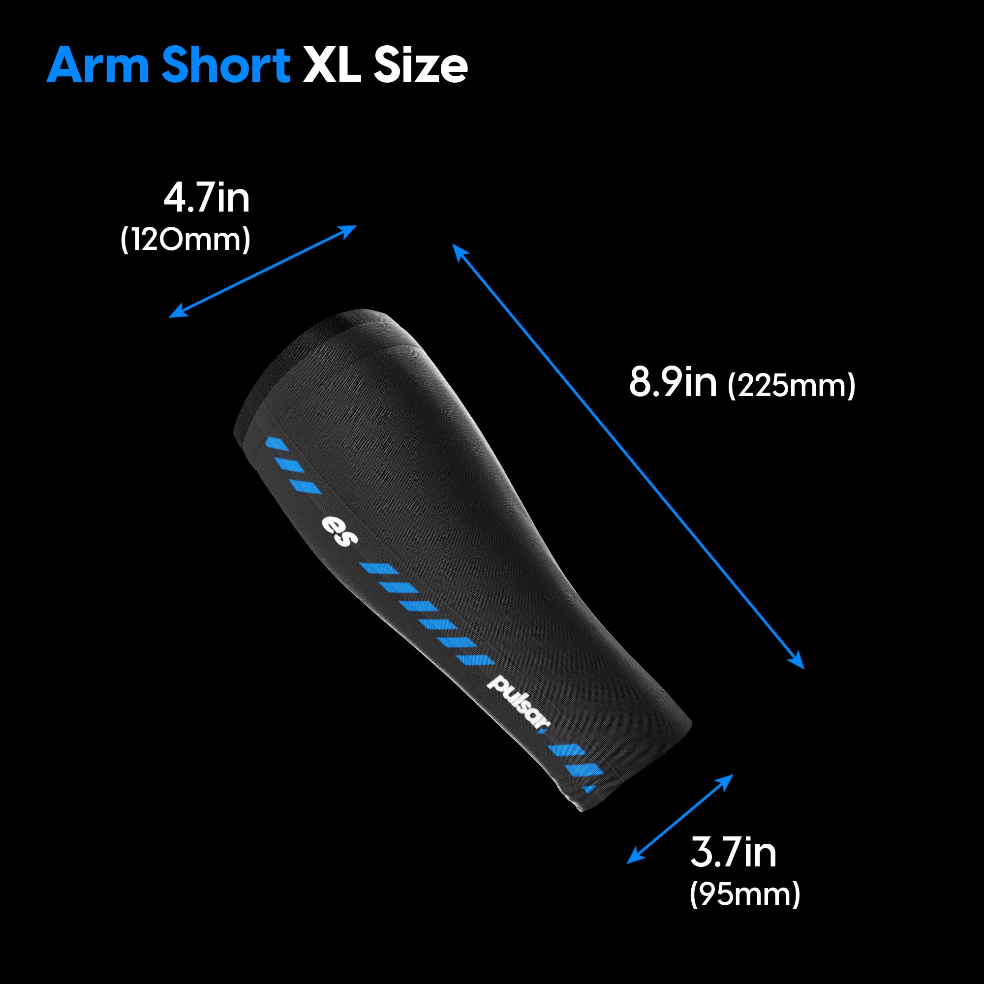 Pulsar eS Arm Sleeve - Compression Arm & Short Sleeve for Sports, Running, Basketball & Outdoor Activities - Breathable & UV Protection