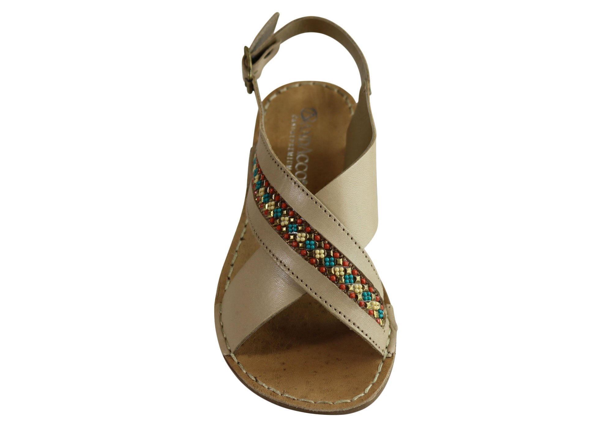 Andacco Veronique Women's Comfort Flat Leather Sandals - Handmade in Brazil - Perfect for Summer, Beach & Casual Outings