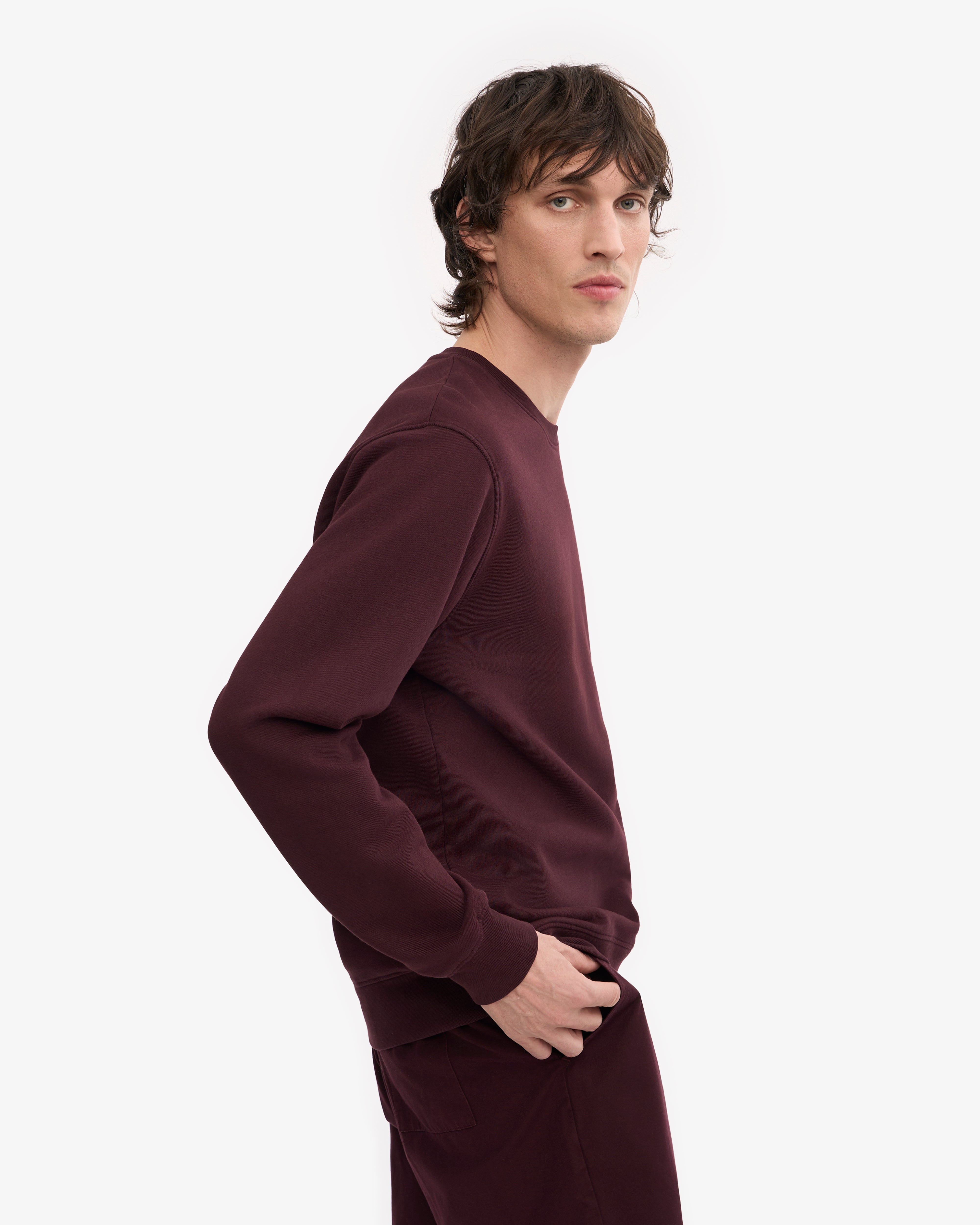 Classic Organic Cotton Crew Neck T-Shirt for Men - Oxblood Red | Comfortable & Eco-Friendly Casual Wear for Everyday Outfits