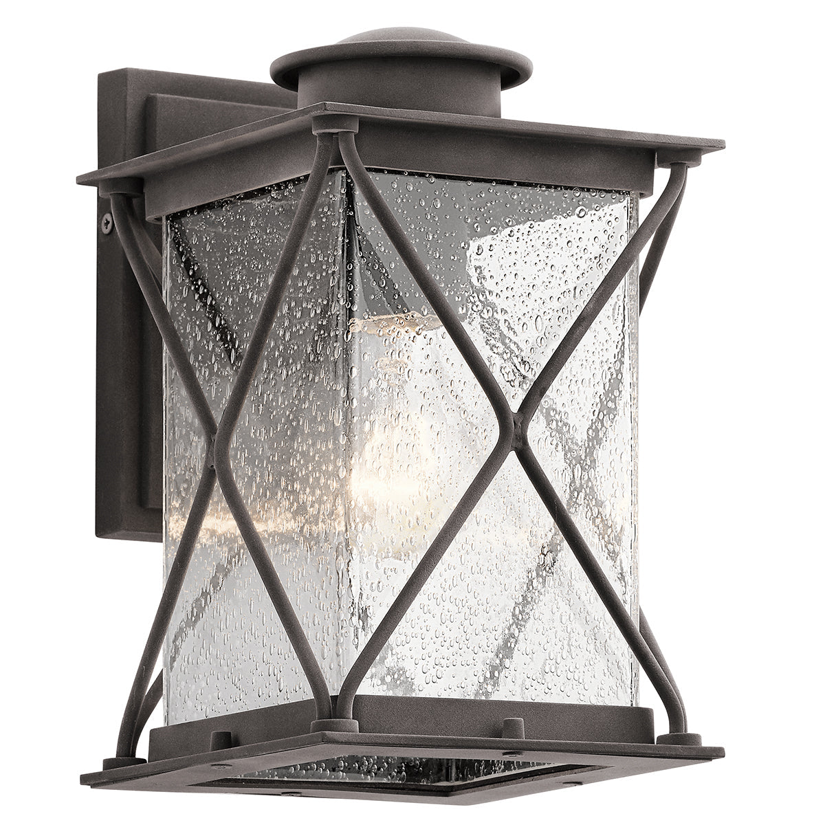 Argyle Small/Medium Wall Lantern - Weathered Zinc Finish Outdoor Light Fixture for Porch, Patio & Garden Decor