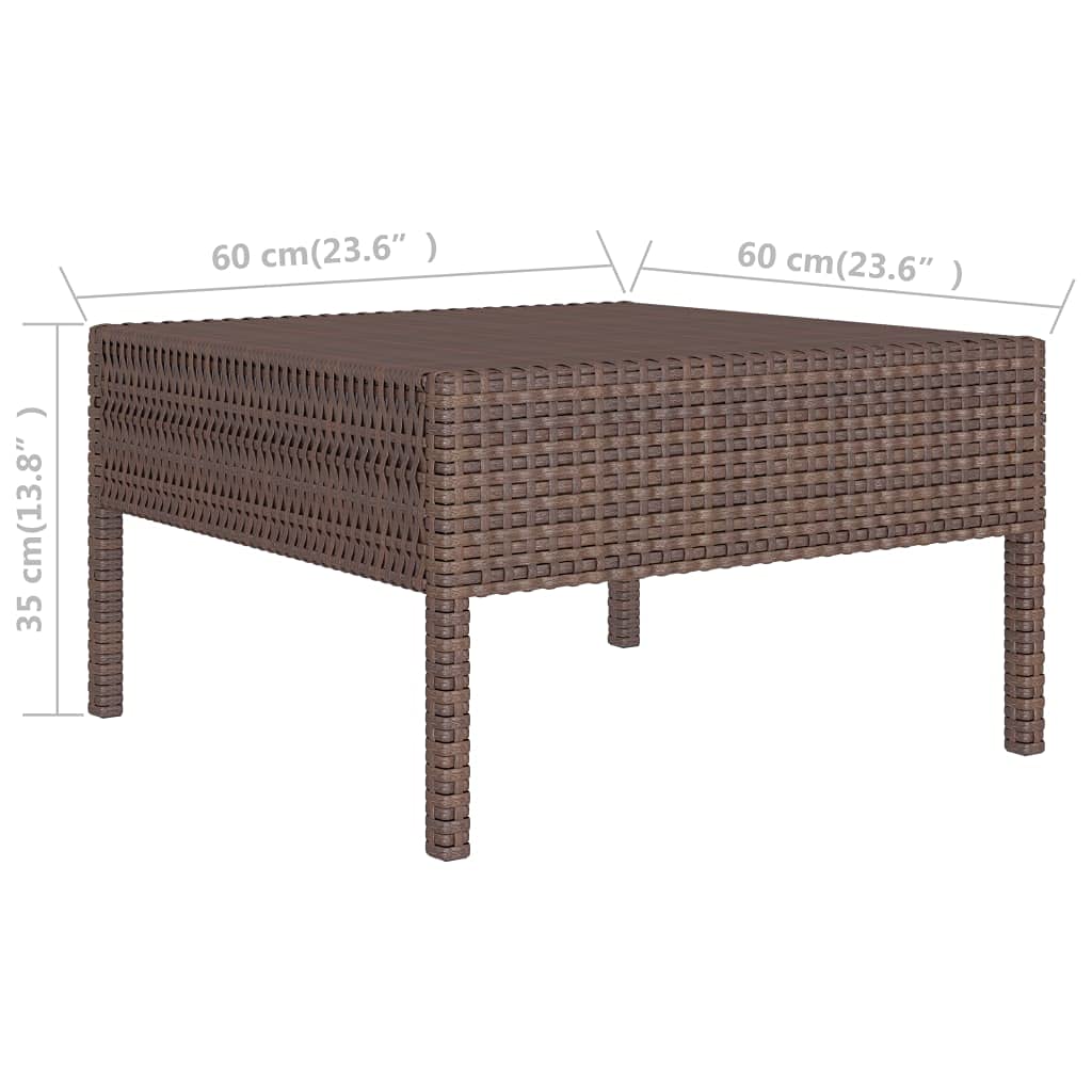 CHARMMA 3-Piece Brown Poly Rattan Patio Lounge Set with Cushions - Outdoor Furniture for Garden, Poolside & Backyard Relaxation (19.5kg)