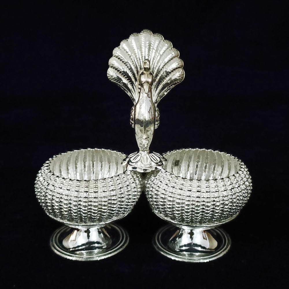 925 Sterling Silver Peacock Kumkum Box - Exquisite Indian Jewelry Box for Pooja & Home Decor (Design 29) | Perfect for Hindu Rituals, Wedding Gifts & Spiritual Ceremonies
