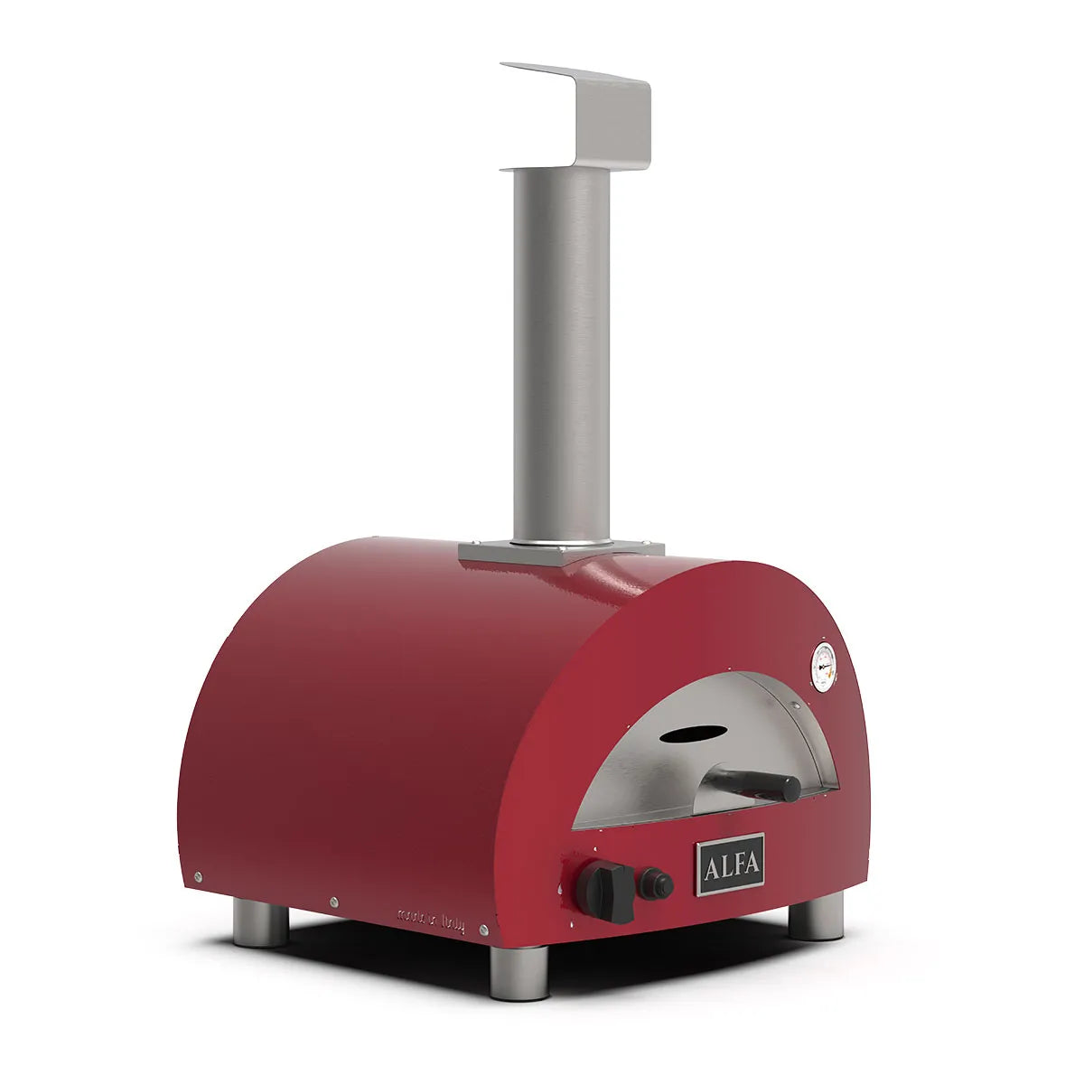 Alfa Moderno Portable Pizza Oven - Red Liquid Propane Outdoor Pizza Maker for Backyard, Camping & Picnics - FXMD PT GROA U