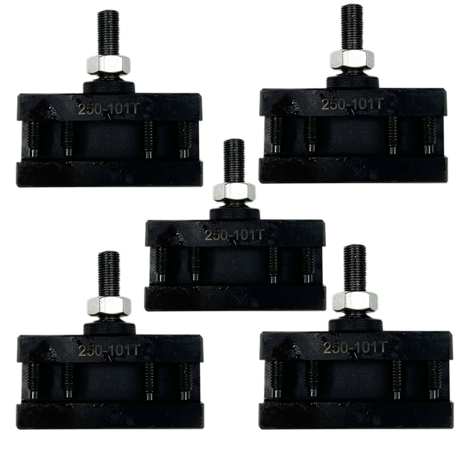 5Pcs AXA 250-101T Quick Change Tool Post Holders - Black Turning & Facing Tool Holders for Lathe Swing/Wedge Tool Post Sets - Perfect for Metalworking, Machining & DIY Projects