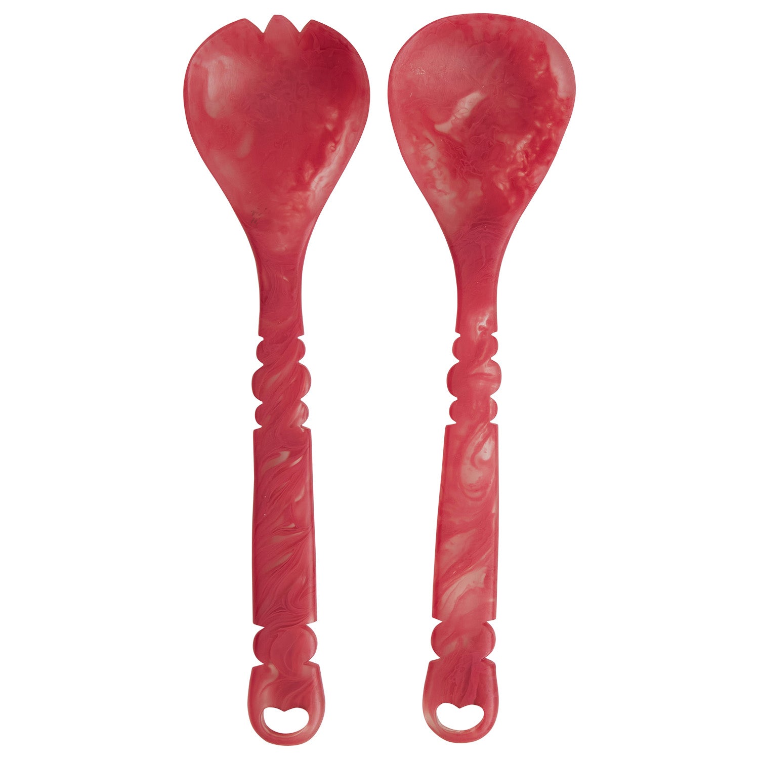 Wilkie Salad Servers Set - Stainless Steel with Raspberry Design - Perfect for Dinner Parties, BBQs, and Family Gatherings