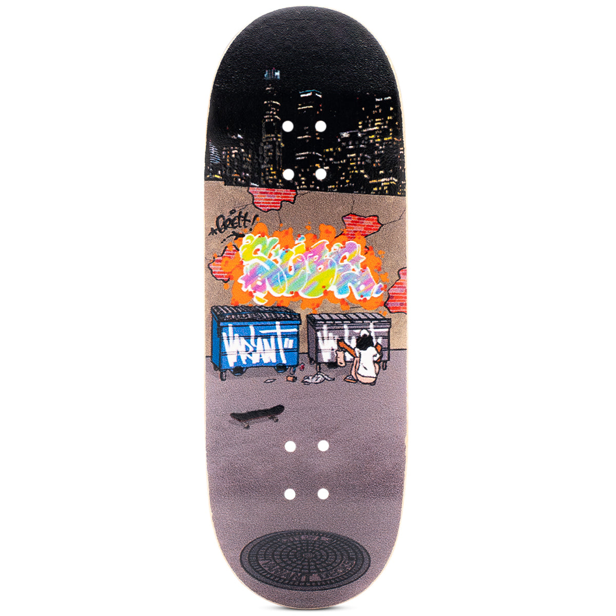 Variant Fingerboard Deck - Professional Skateboard Fingerboard for Tricks & Practice | Brett Nightlife Design | Perfect for Skateboarding Enthusiasts & Collectors