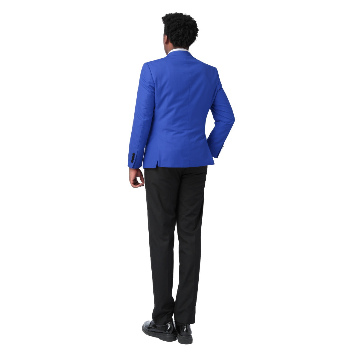 3 Piece Men's Slim Fit One Button Peaked Lapel Tuxedo Suit in Navy Blue | Formal Wedding, Prom & Business Attire
