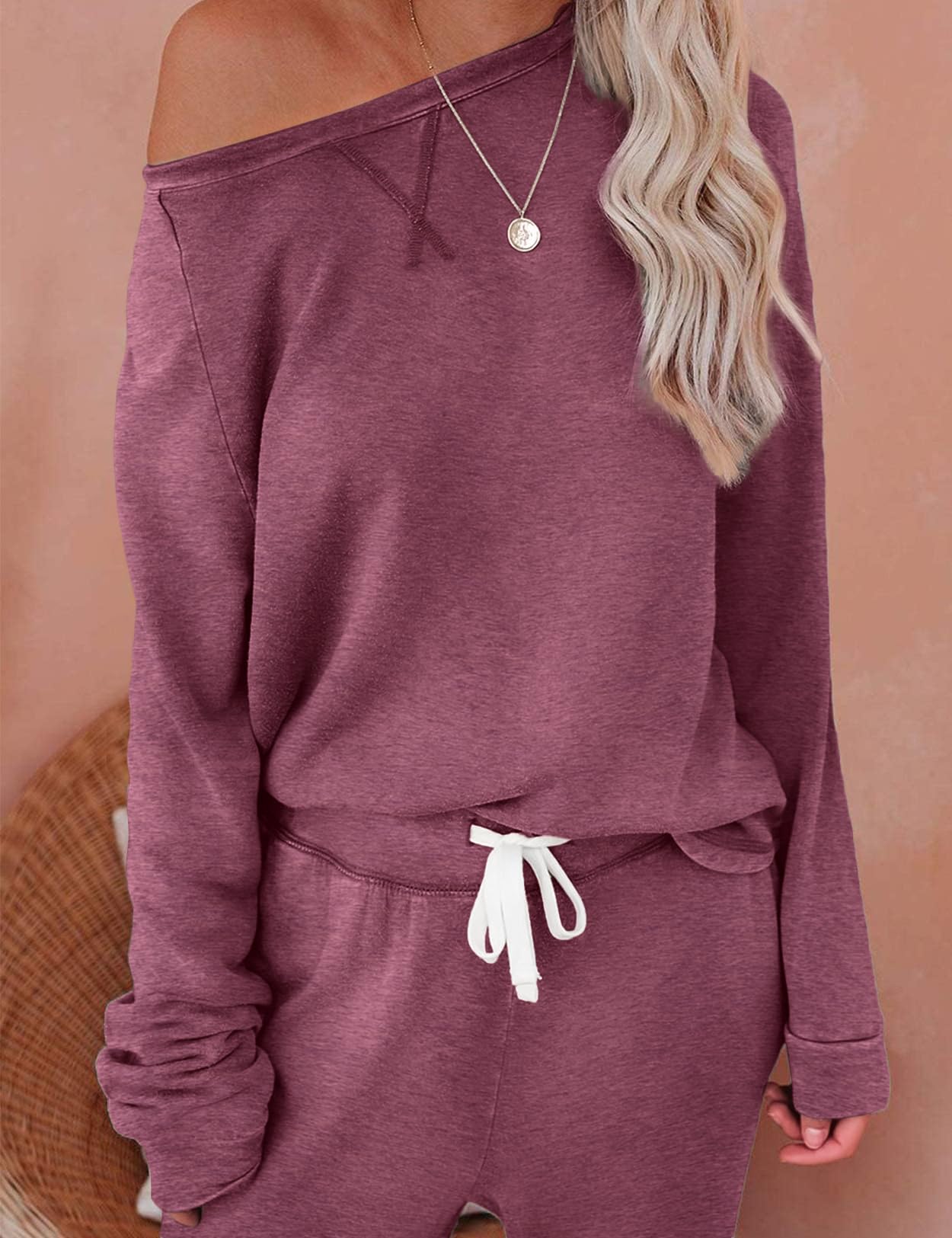 Women's 2 Piece Lounge Set - Long Sleeve Tops & Jogger Sweatpants Comfy Loungewear for Home, Yoga & Relaxation | Soft Pajama Sets for Women