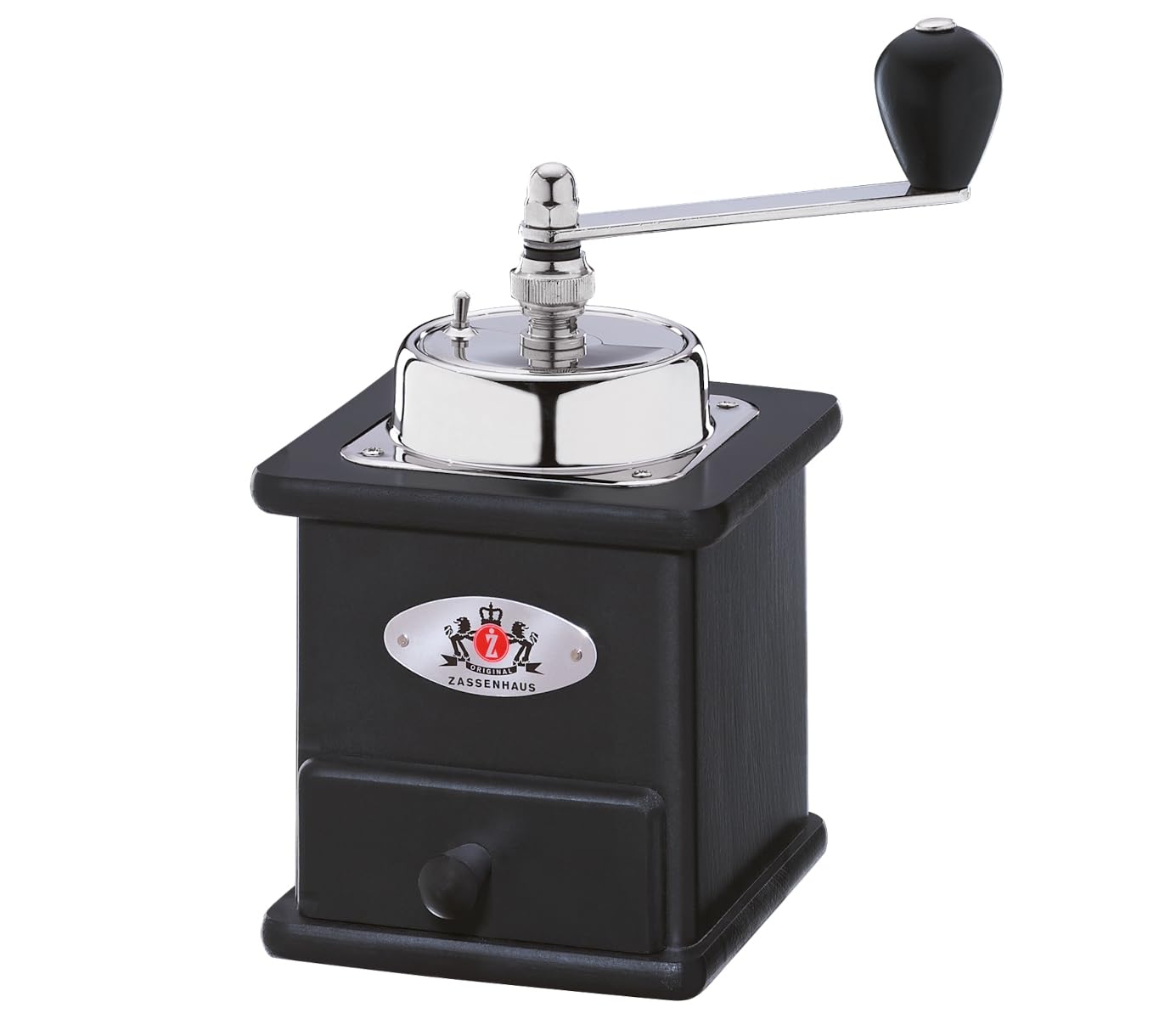 Premium Zassenhaus Brasilia Black Beech Coffee Grinder - Manual Burr Mill for Espresso, French Press & Pour Over - Perfect for Home Baristas & Coffee Enthusiasts
